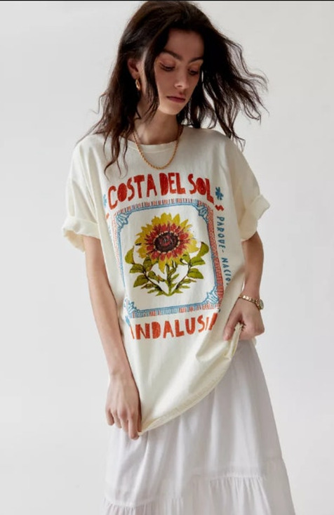 Urban Outfitters Tops - NEW! Urban Outfitters 'Costa Del Sol' T-Shirt Dress in WHITE (L/XL)